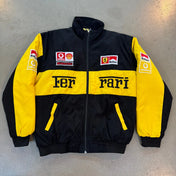 F1 Yellow Ferrari Embroidered Vintage Racing Jacket