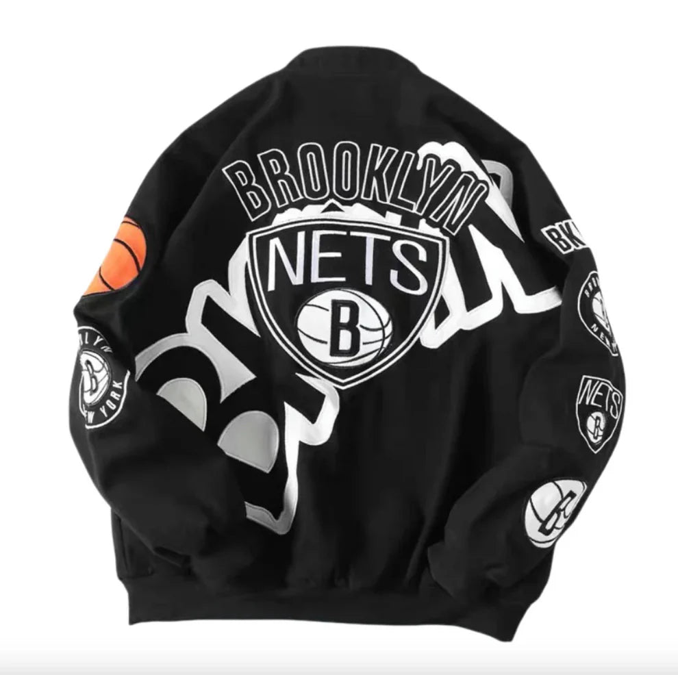 Rare BROOKLYN NETS Vintage Embroidered Jacket - Unisex1
