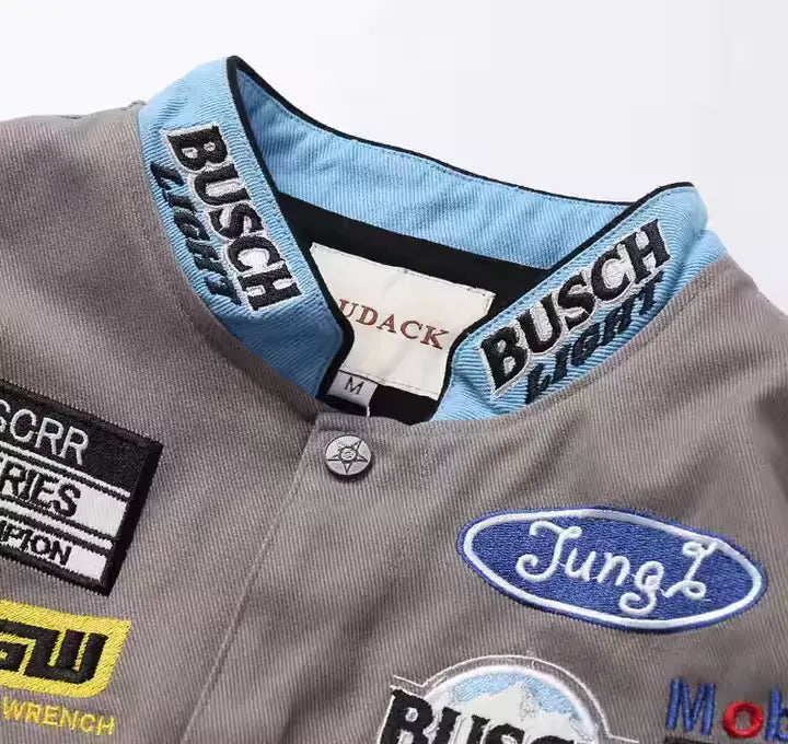 Rare BUSCH NASCAR Vintage Embroidered Jacket - Unisex2