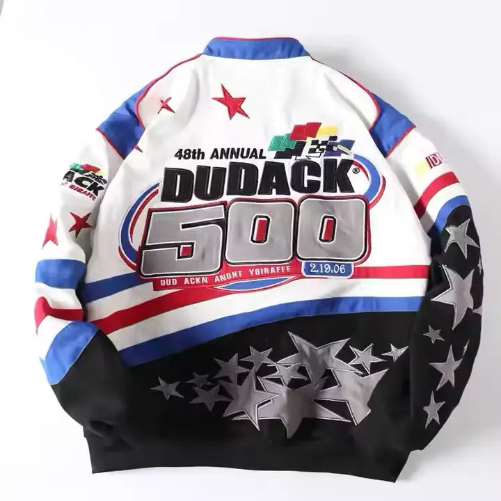 Rare Dudack 500 NASCAR Vintage Embroidered Jacket - Unisex1