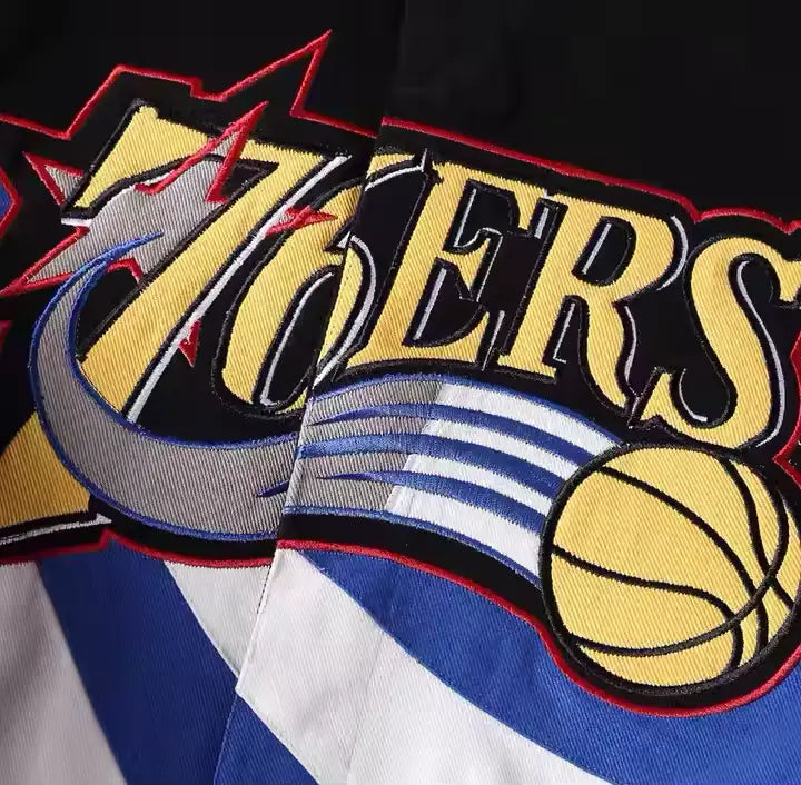 Rare PHILADELPHIA 76ERS Vintage Embroidered Jacket - Unisex3