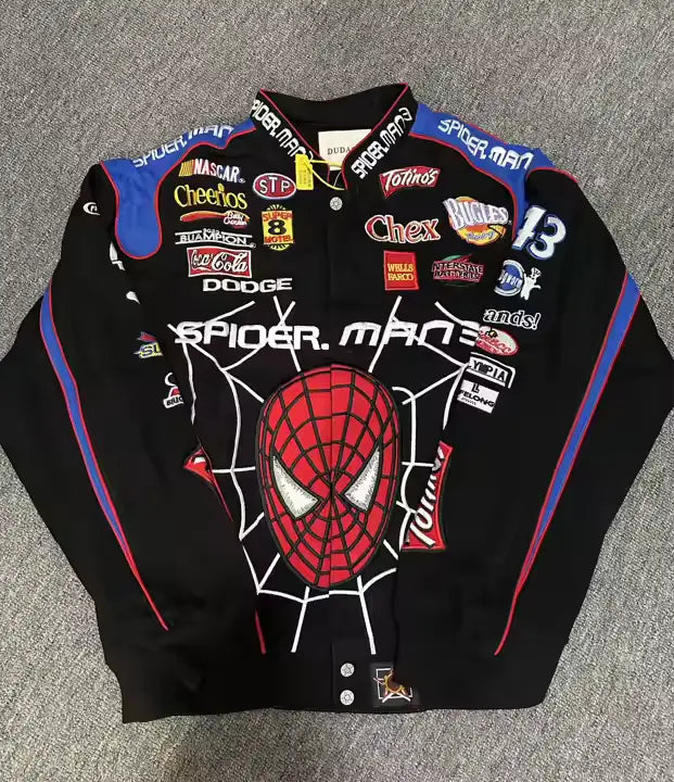Rare Spiderman NASCAR Vintage Embroidered Jacket - Unisex