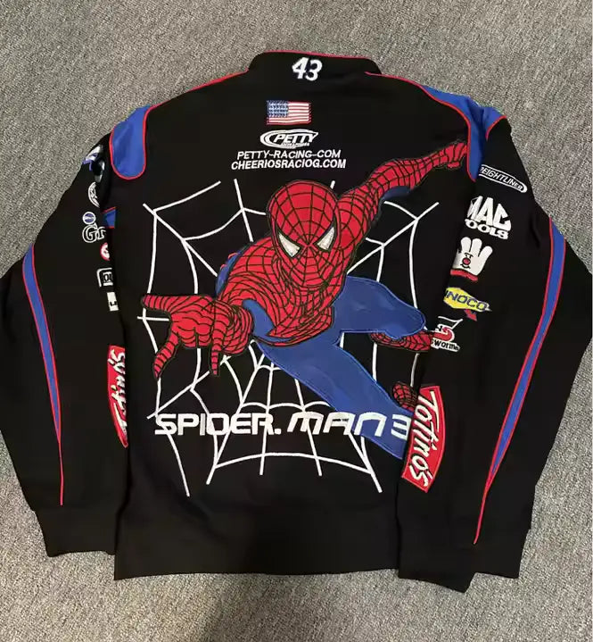 Rare Spiderman NASCAR Vintage Embroidered Jacket - Unisex2