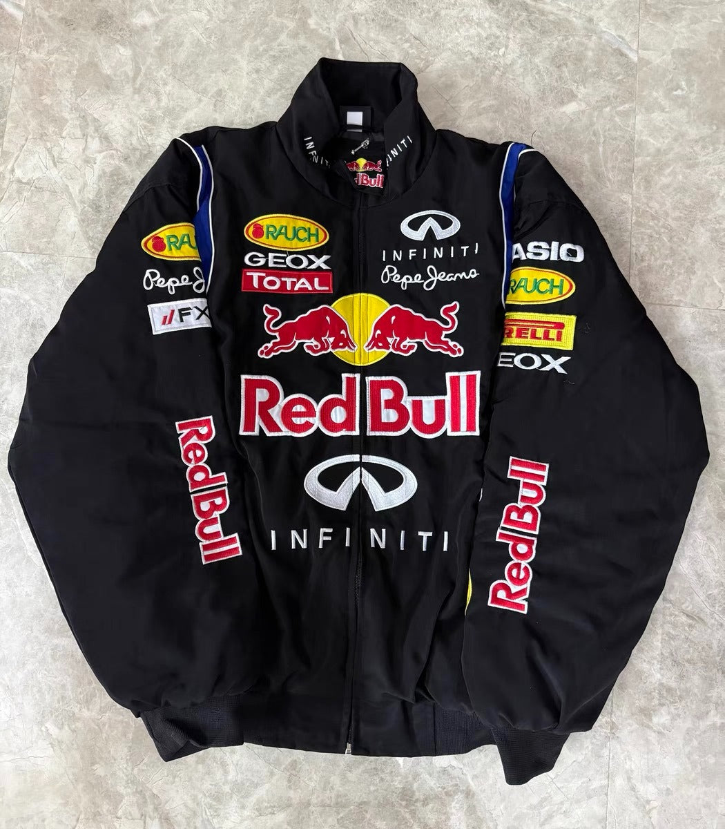 F1 RB Embroidered Vintage Racing Jacket Black