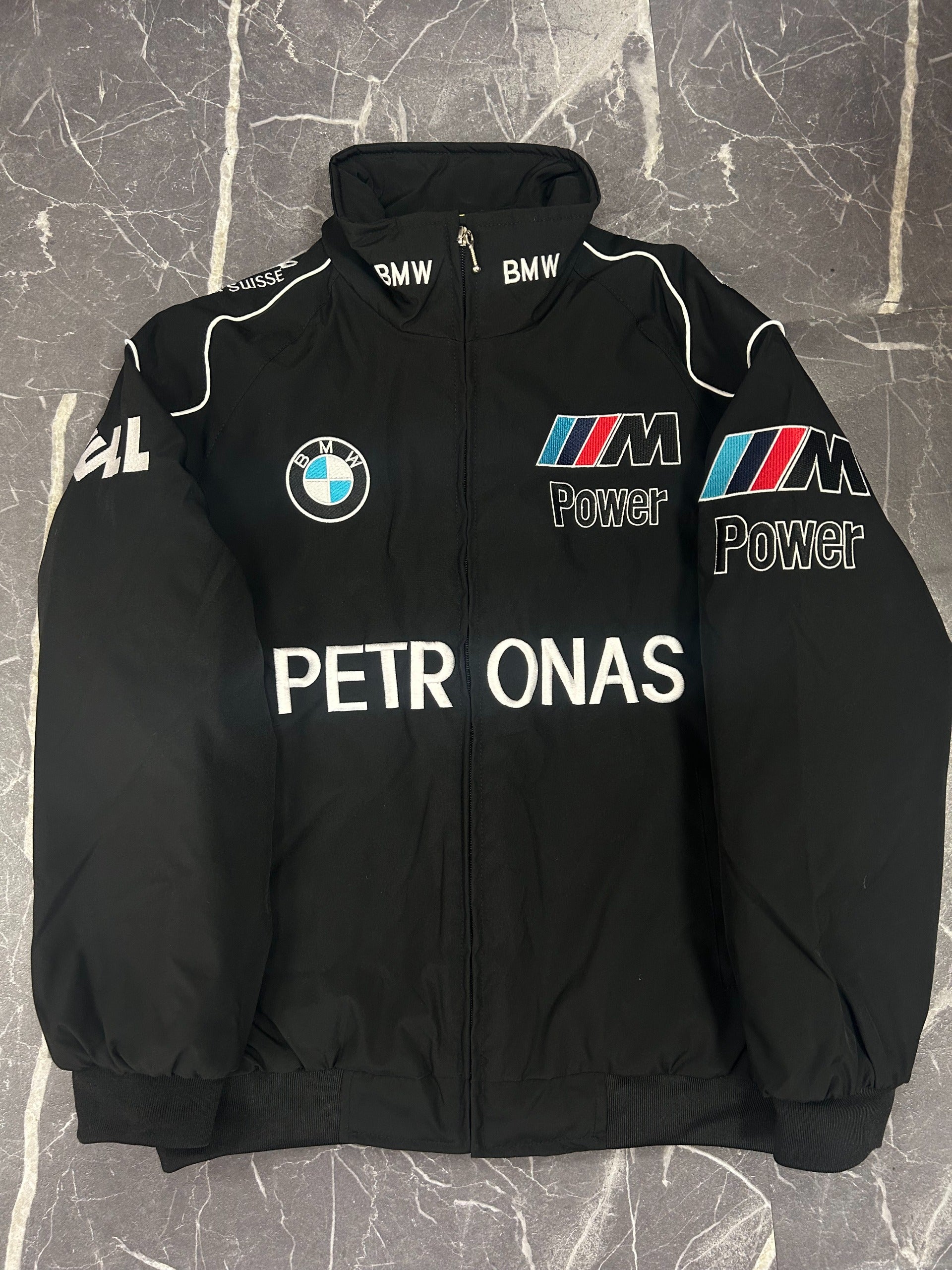 F1 BMW Embroidered Vintage Racing Jacket Black