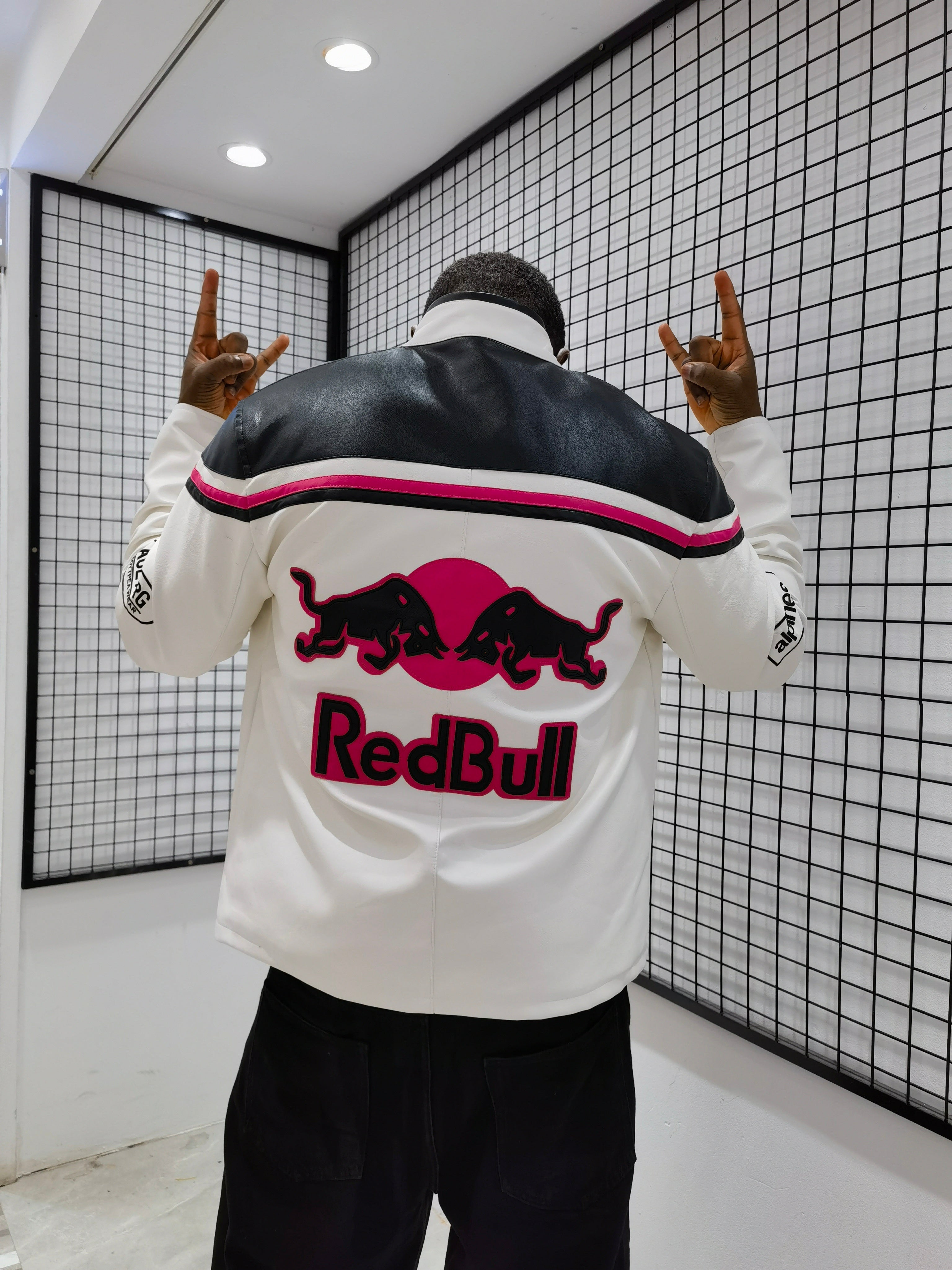 RedBull Vanilla Leather Vintage Racing Jacket