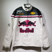 RedBull Vanilla Leather Vintage Racing Jacket