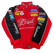 F1 Budweiser Embroidered Vintage Racing Jacket Red