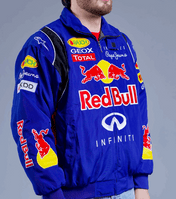 F1 RedBull Embroidered Vintage Racing Jacket Black Blue
