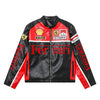 Ferrari Red-Black Leather Vintage Racing Jacket