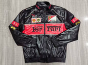 Leather Ferrari Embroidered Vintage Racing Jacket