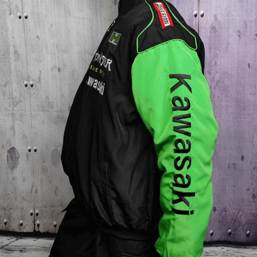 Monster Kawasaki Embroidered Vintage Racing Jacket
