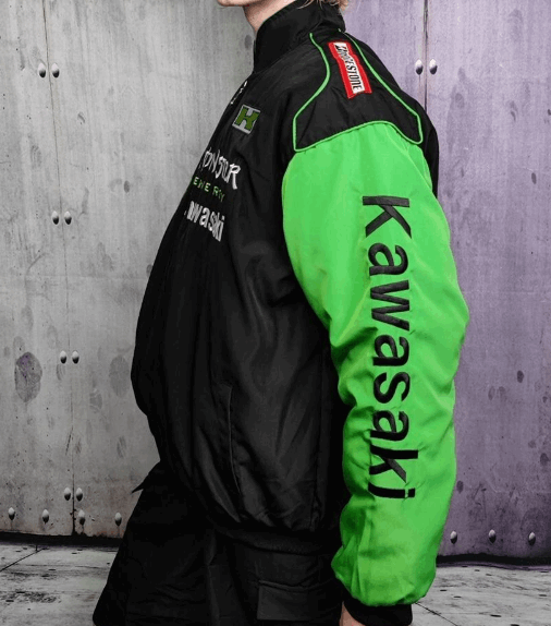 Monster Kawasaki Embroidered Vintage Racing Jacket