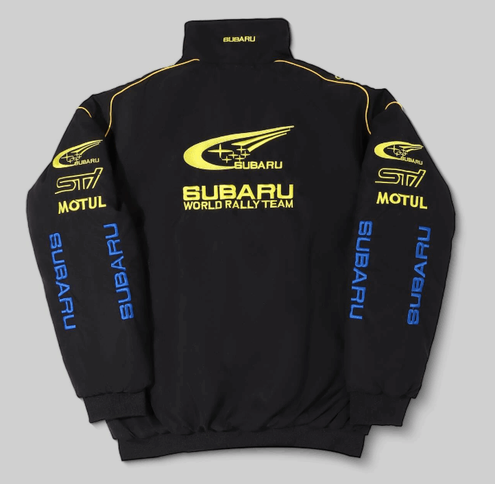 Subaru Rally Embroidered Vintage Racing Jacket Black