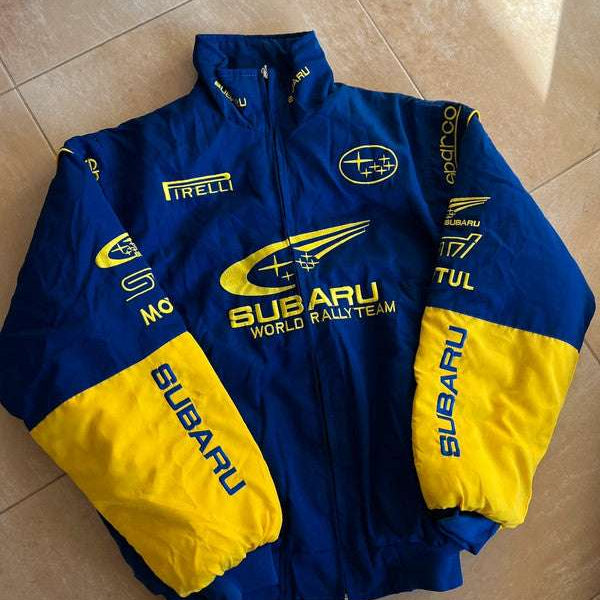 Subaru Rally Embroidered Vintage Racing Jacket Blue