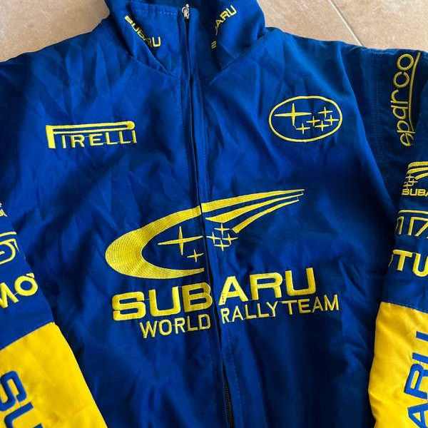 Subaru Rally Embroidered Vintage Racing Jacket Blue